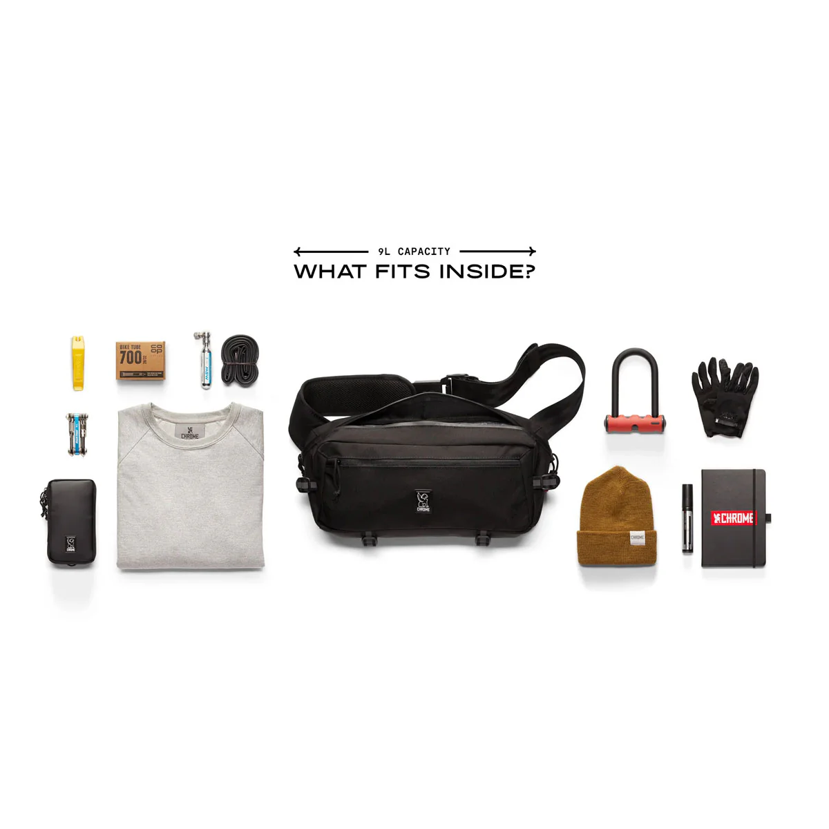 Chrome Industries : Kadet Sling Bag 9L : Black - Image 9